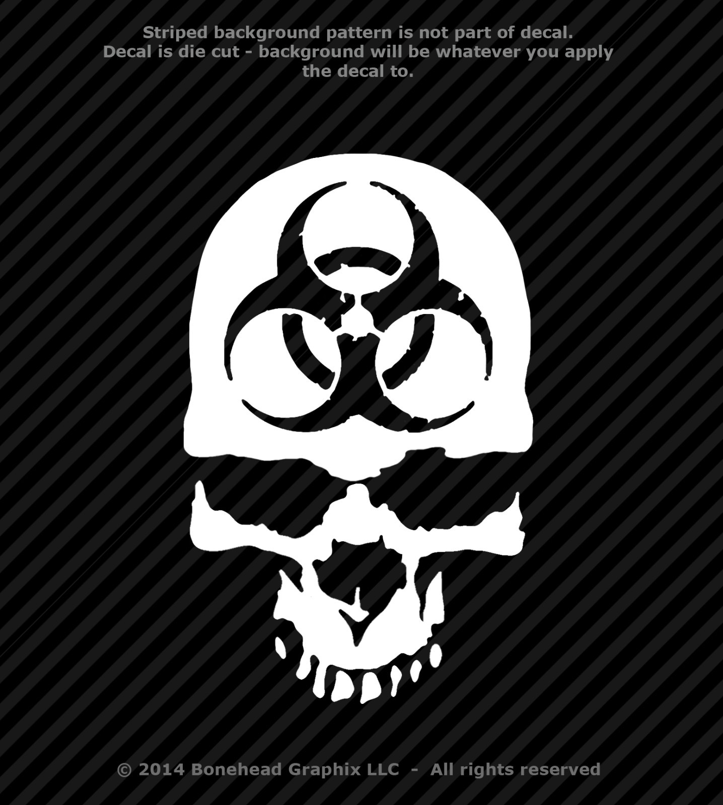 Biohazard Skull Vinyl Decal Window Sticker Walking Dead – 25 Colors