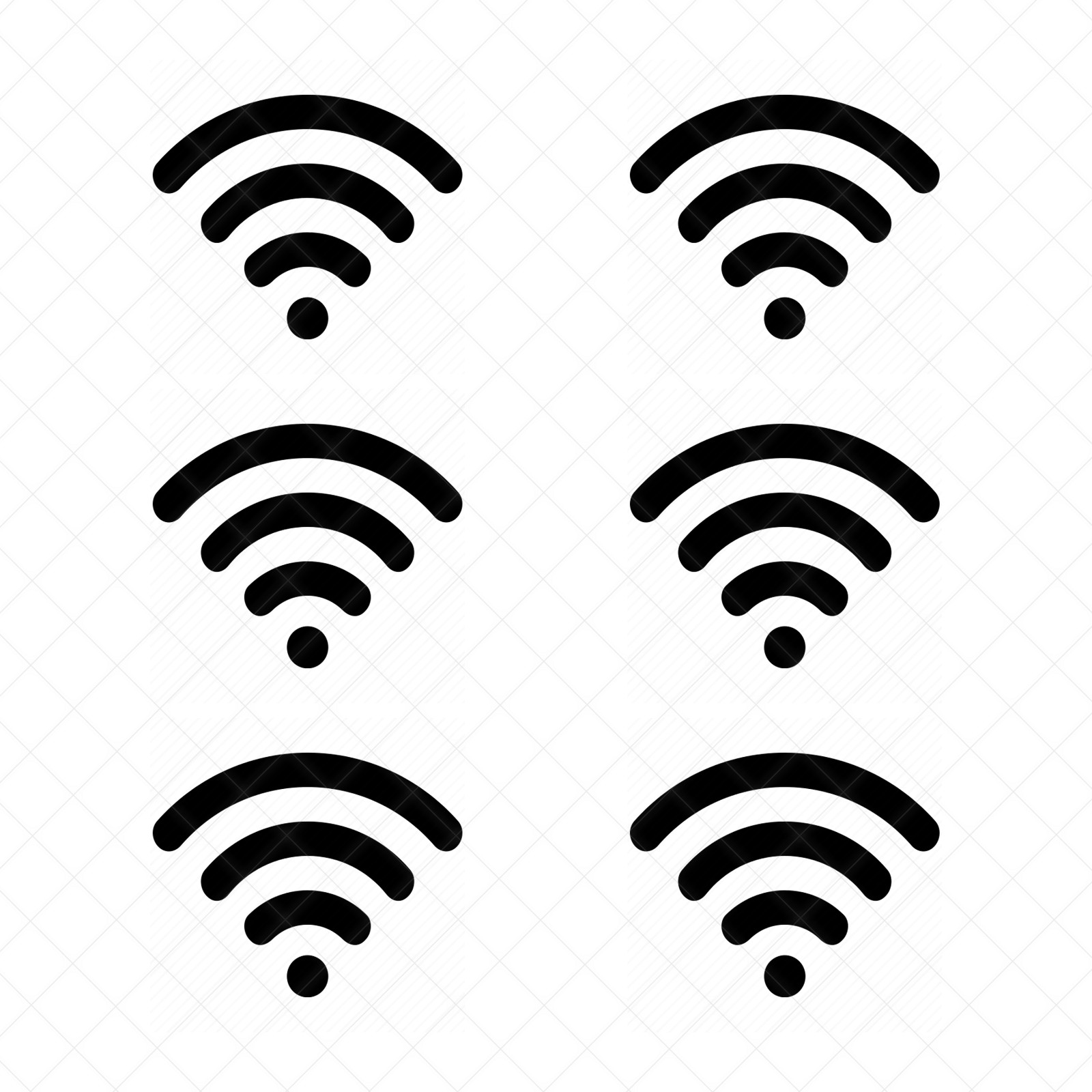 6 Pack – WIFI SYMBOL ICON Vinyl Decals Stickers