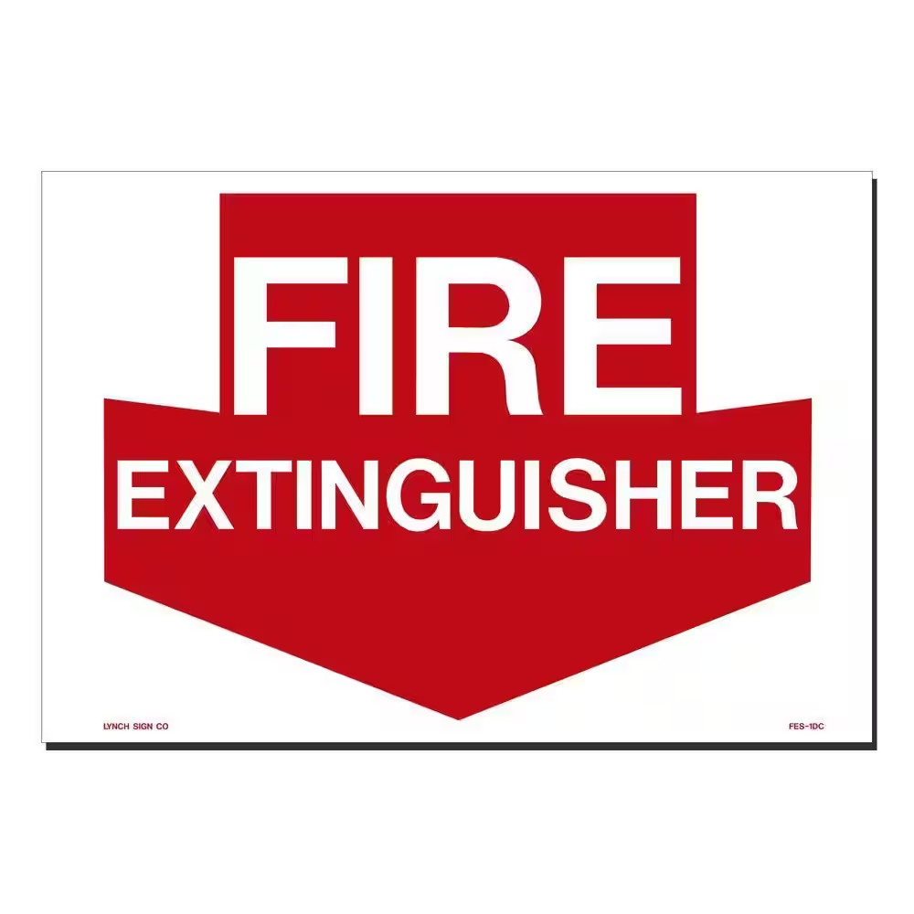 14 In. X 10 In. Decal Red on White Sticker Fire Extinguisher
