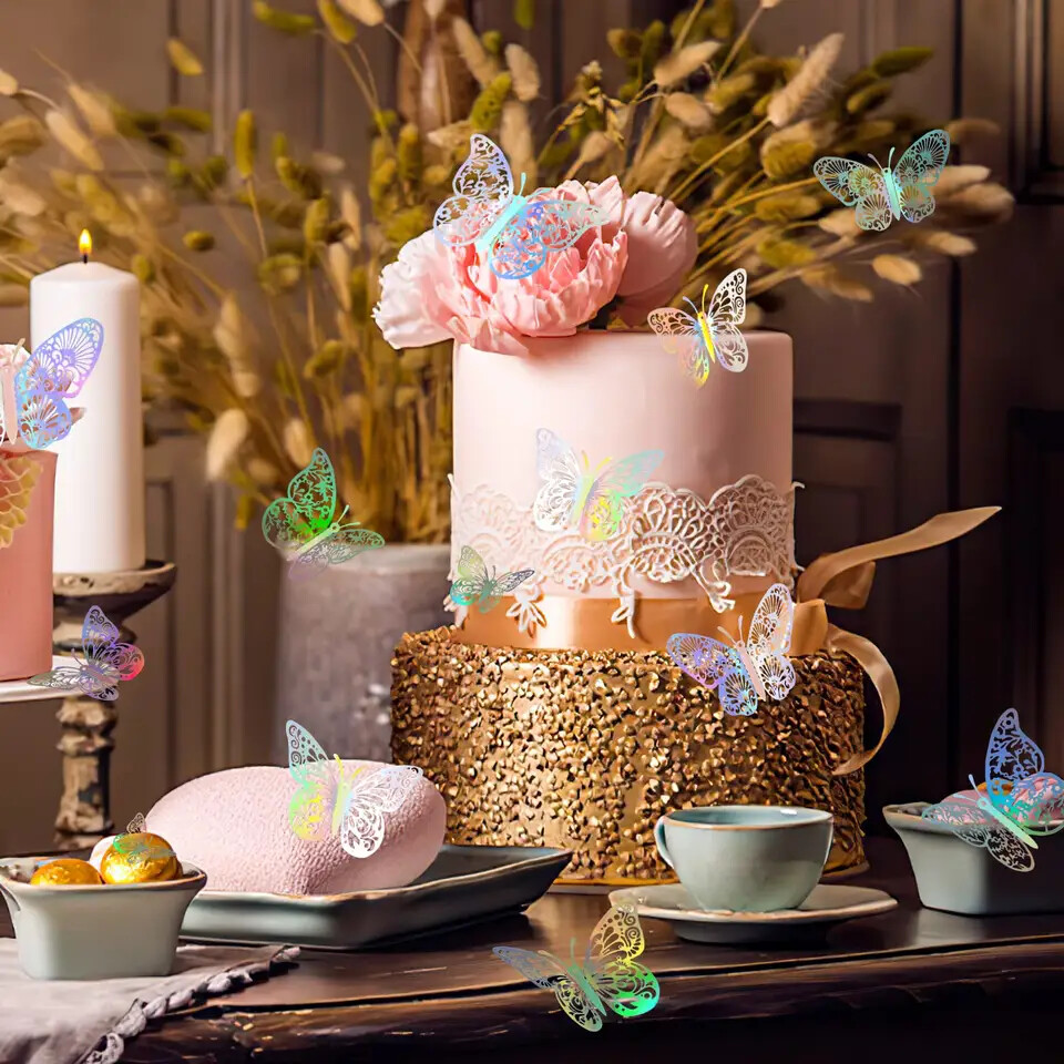 12 pcs 3d Hollow New Model butterfly wall decor, party, wedding, diy