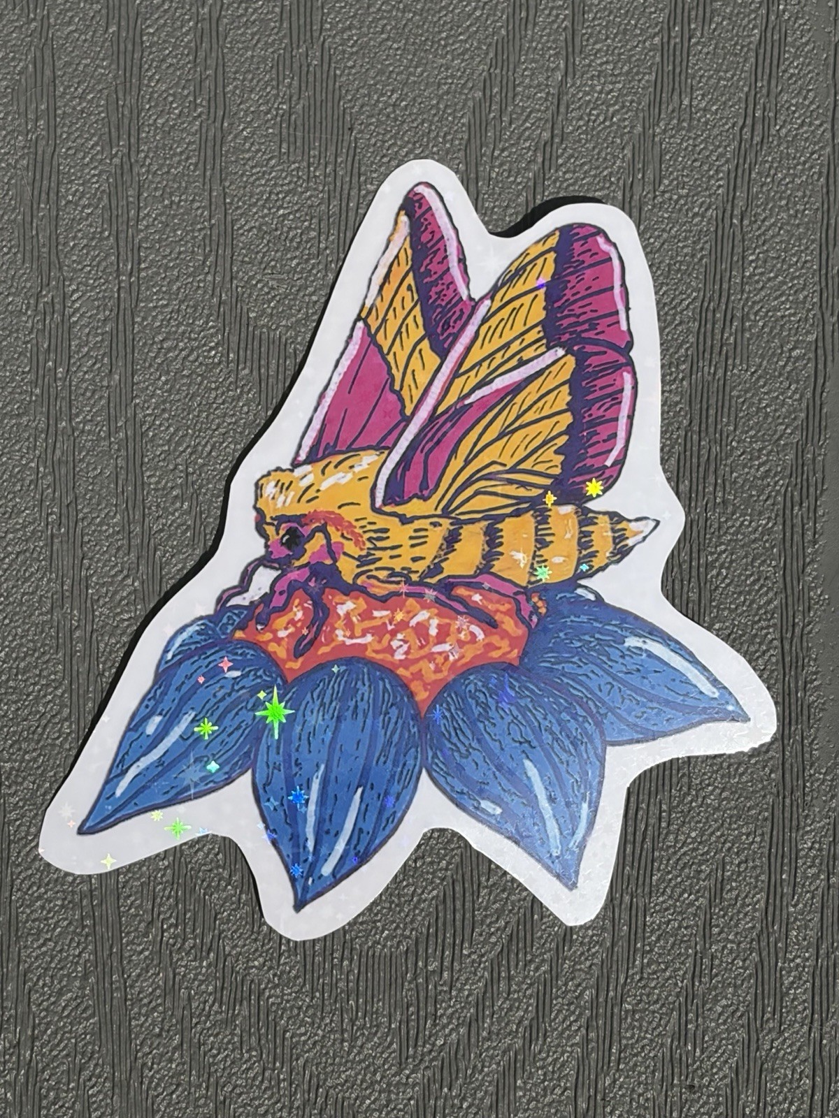 Sunset Moth Waterproof Sticker: Aesthetic Vinyl Insect Art Decal