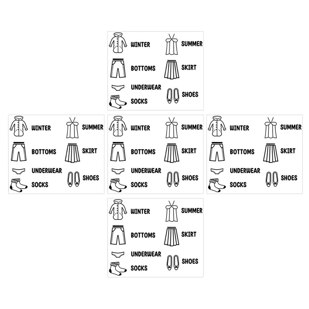 5 PCS Children’s Clothing Classification Label Closet Labels Organization