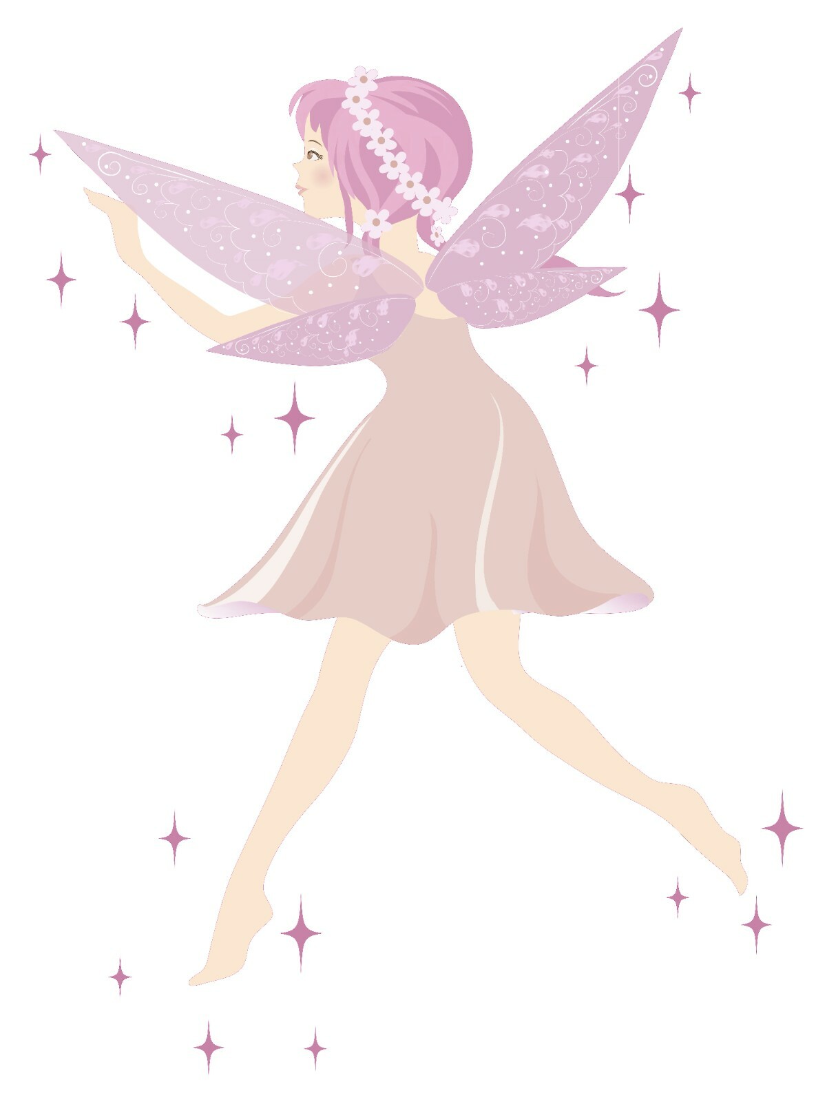 Home Bedroom Nursery Art Fairy Decor Multicolored Cartoon Vinyl Wall Decal 20×26