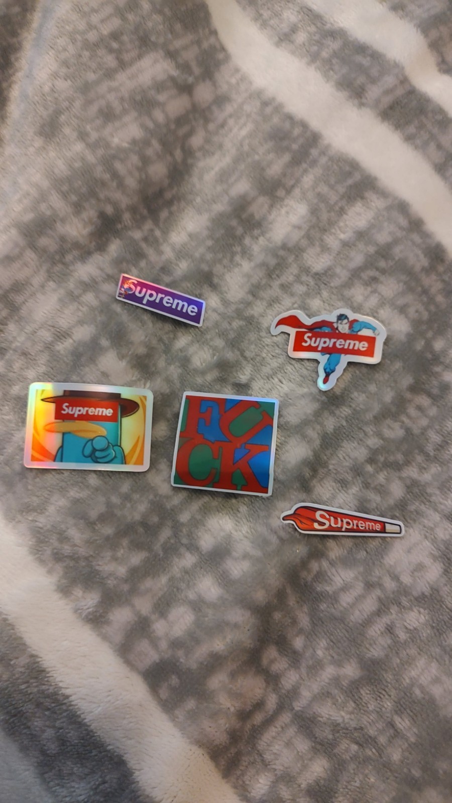 Mini Custom Phone Case Supreme Stickers Holographic 1.5in 5pcs