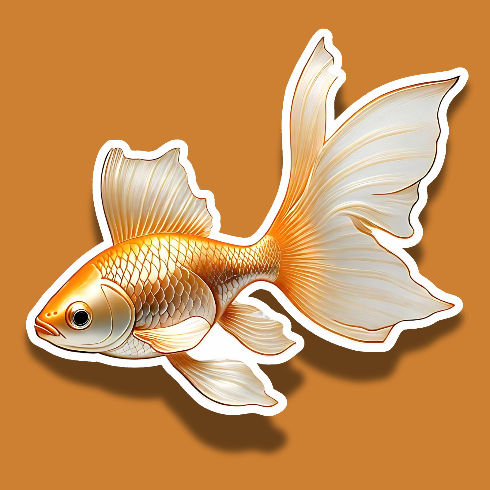 Fancy Goldfish Koi Beautiful 3″ Vinyl Sticker
