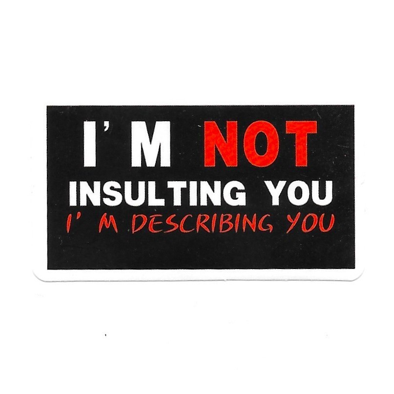 I’m Not Insulting You I’m Describing You Vinyl Sticker Funny Sarcastic Quote