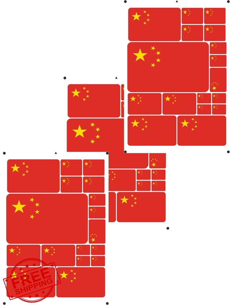 NEGNME China Flag Sticker Red China