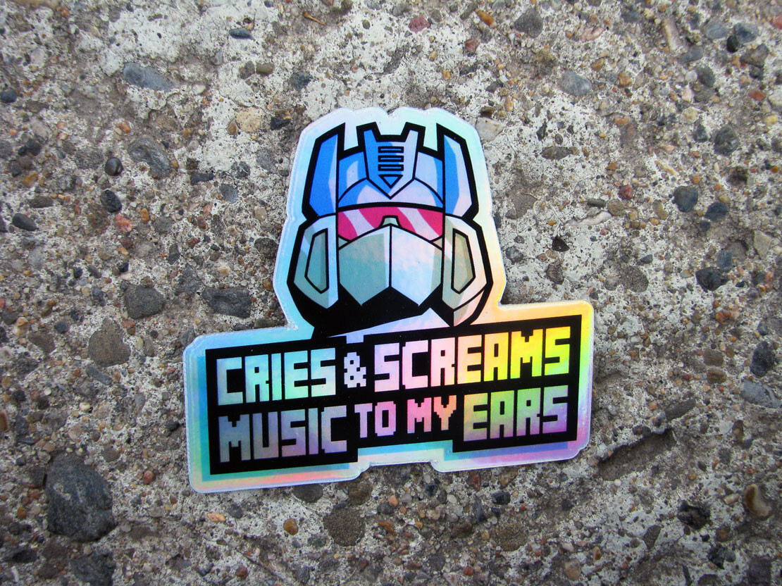 Sound Wave Holographic Sticker Metallic Laptop Skateboard Decal