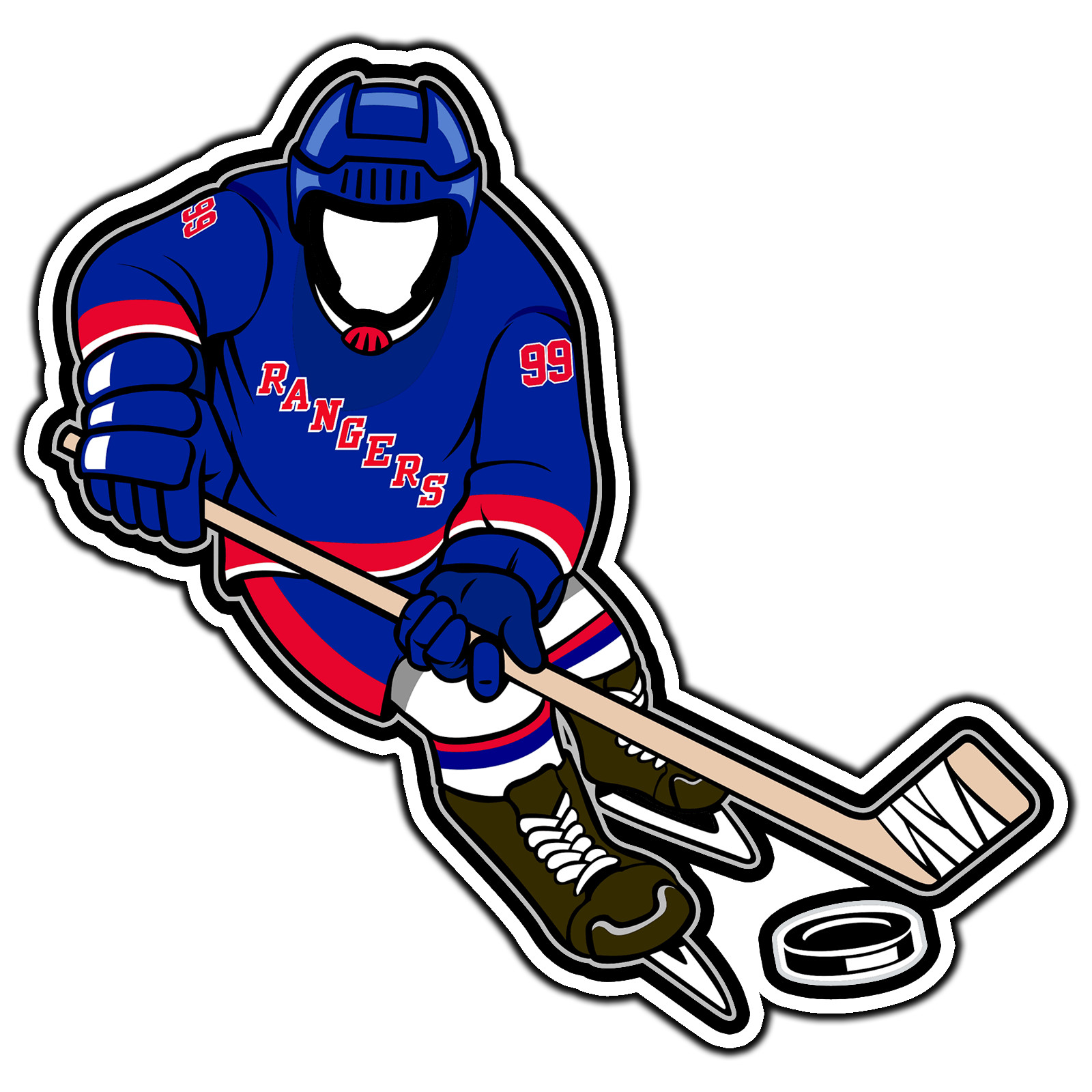 New York Rangers Player Logo #18 Hockey Sticker Waterproof Vinyl Decal Die-Cut