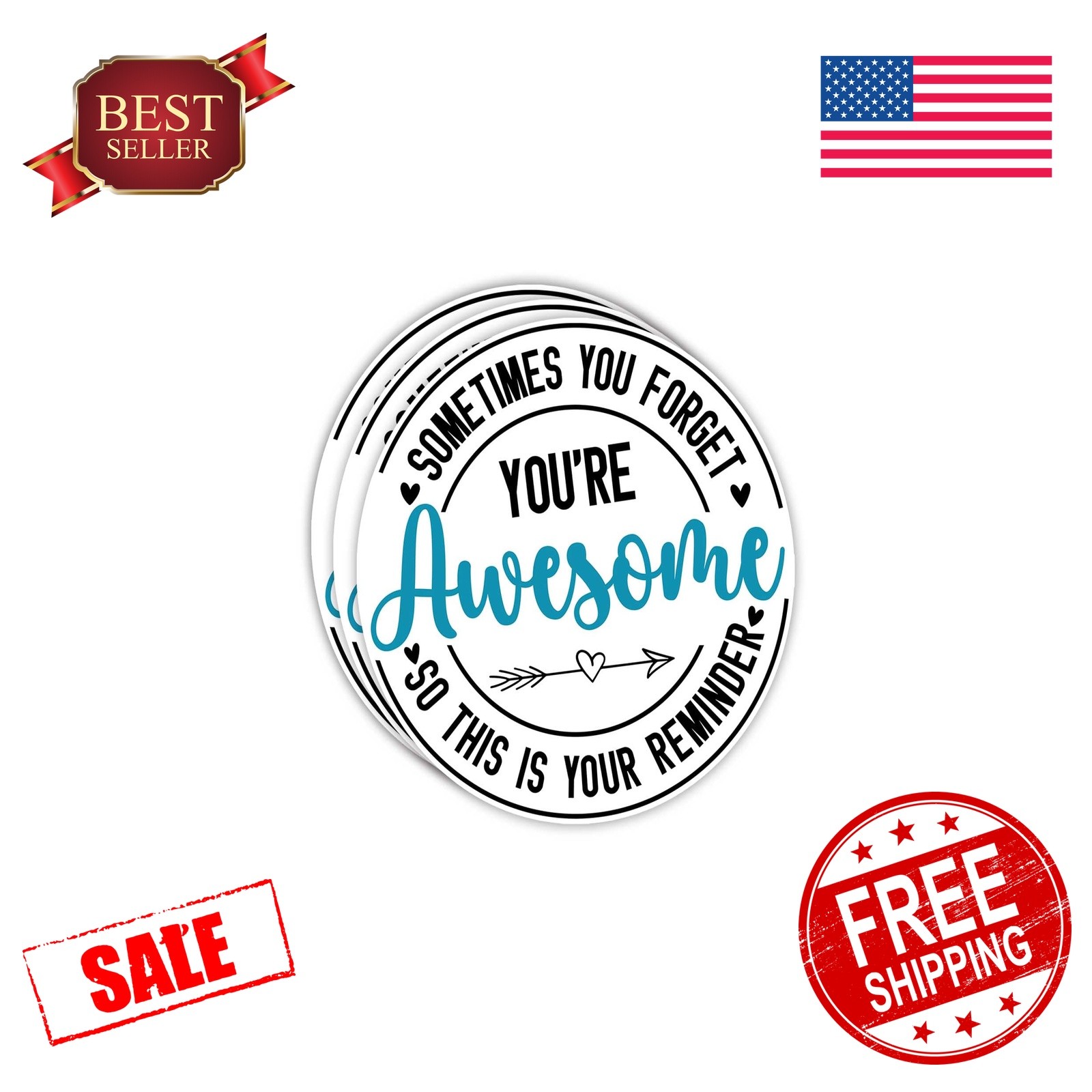 LAVENDRIX 3×3″ Awesome Reminder Sticker