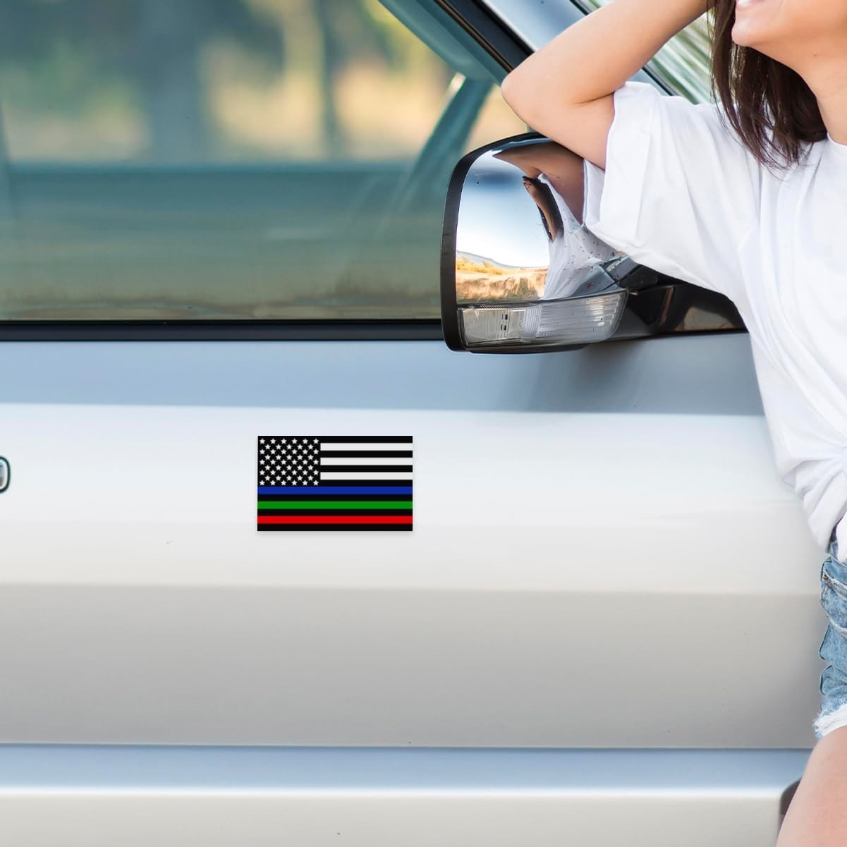 Thin Blue Line Red Green American Sticker Pack Vinyl Decal for Car Laptop Window