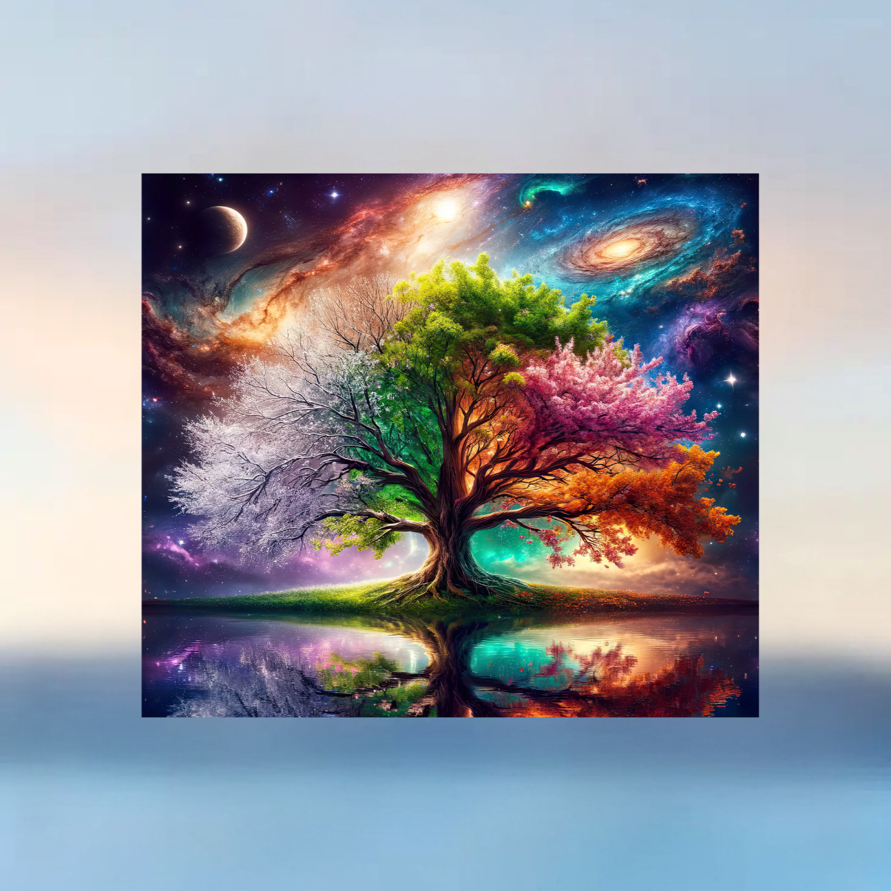 Tree of Life, Seasons, Galaxy WINDOW CLING Size 9.1″ Vinyl
