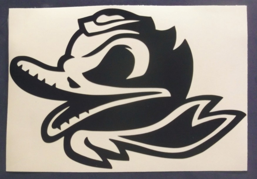 Oregon Ducks Combat Duck Decal Car Window.Sticker Vinyl 6 X 4 Inches