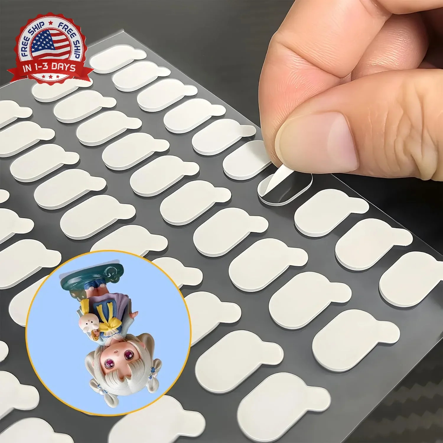 300Pcs Double Sided Sticky Tack for Wall Hanging, Removable Poster Putty for Wal