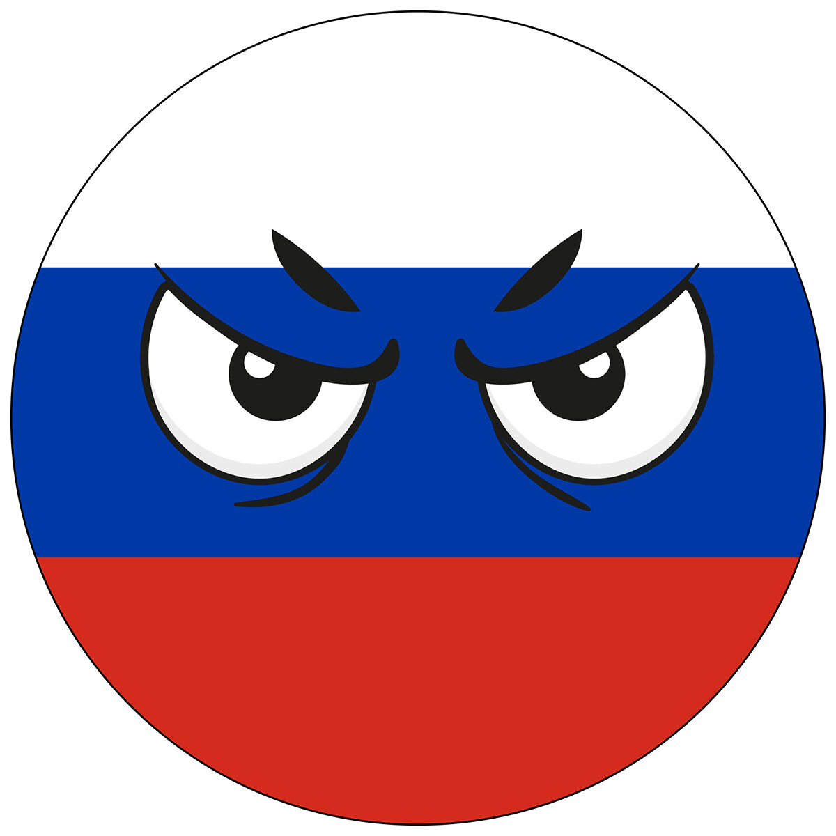 Russia Country Ball Angry Eyes Vinyl Decal 6 inches wide