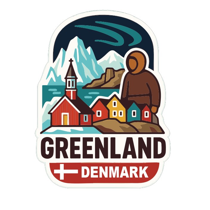 Greenland Denmark Sticker Decal Vinyl Die-Cut City Skyline Landmark Design