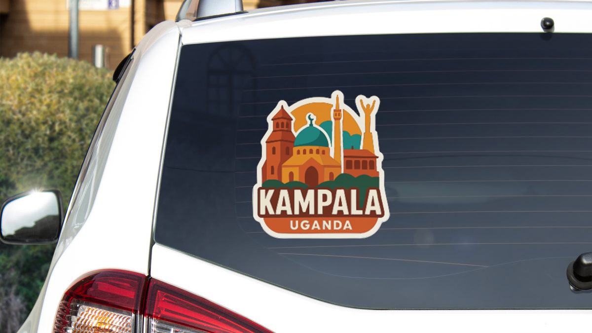 Kampala Uganda Sticker Decal Vinyl Die-Cut City Skyline Landmark Design
