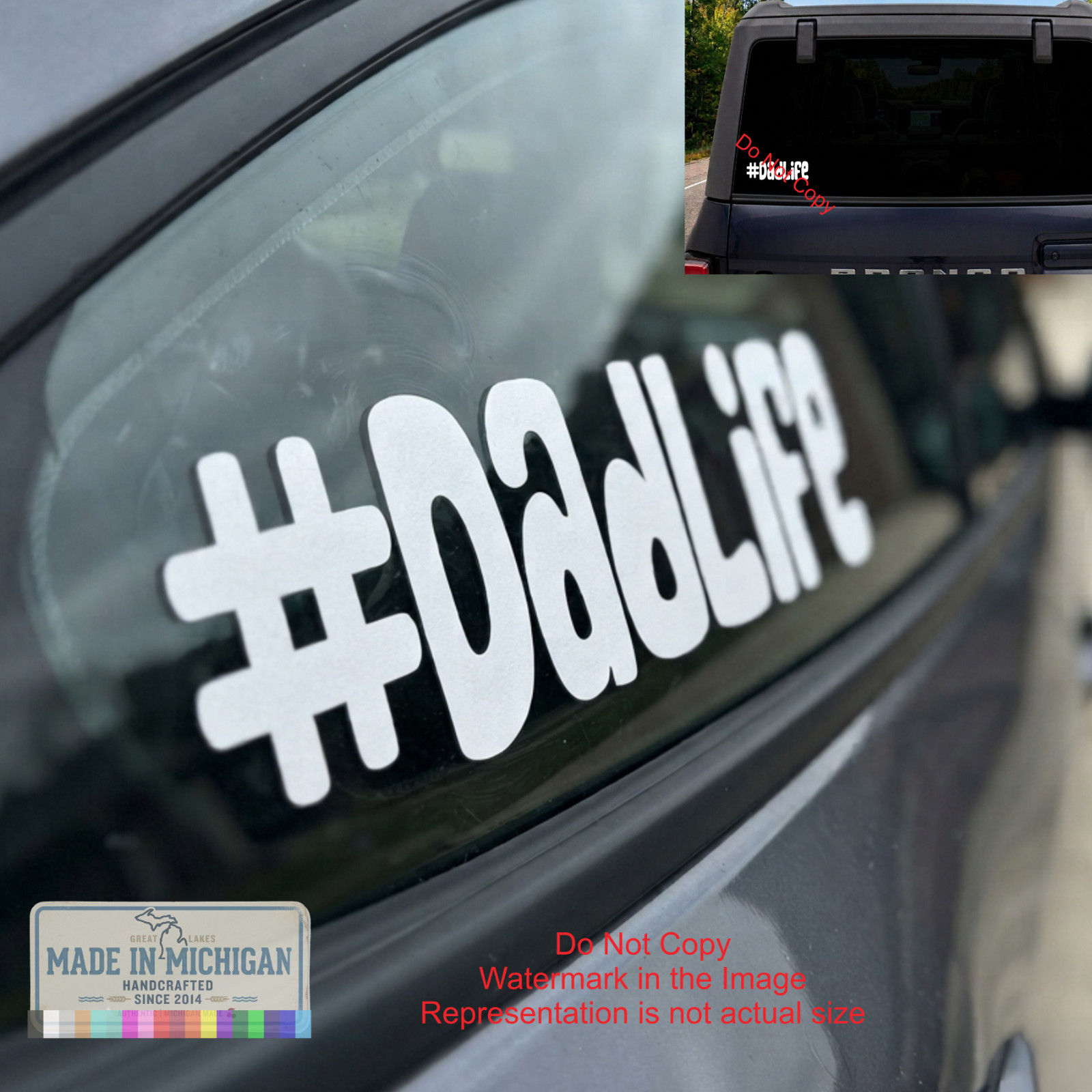 #DadLife Decal Sticker, Father’s Day Gift for Dad, Vinyl Car Window Decal, Truck