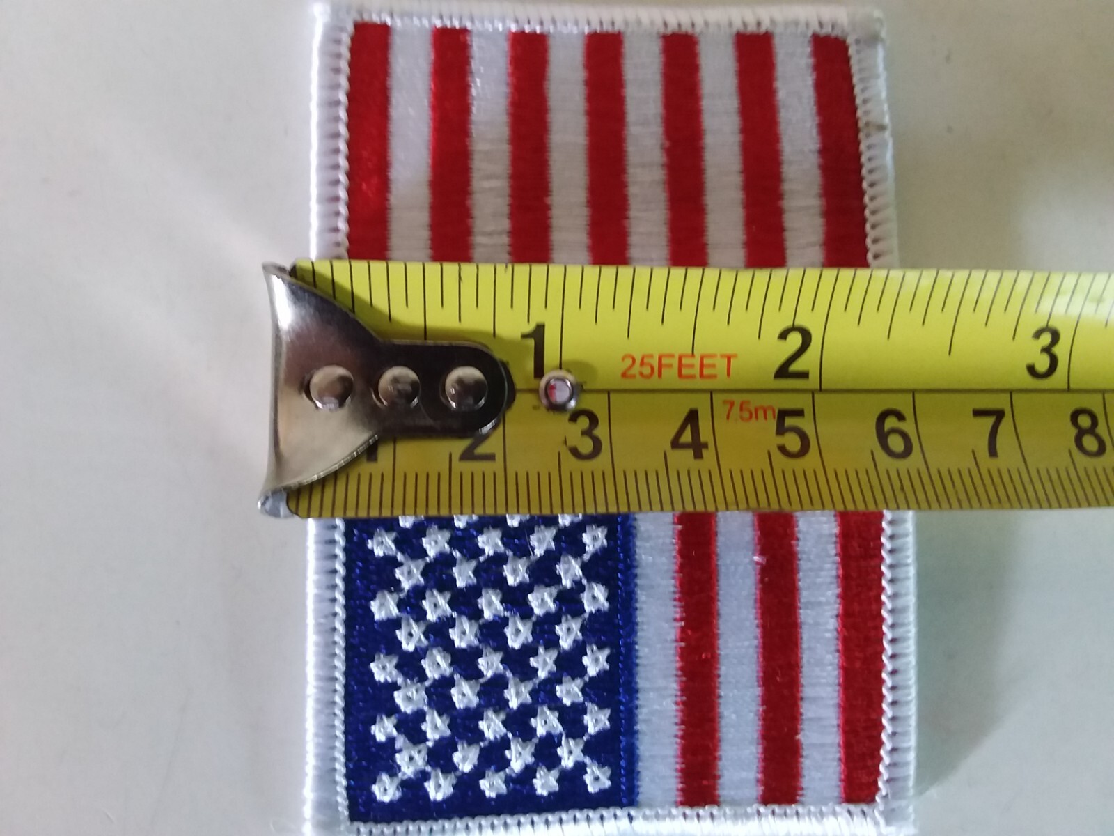 Patriotic Fabric Flag Patches 4th of July 3.5″ x 2 3/8″ Iron-On CELEBRATE