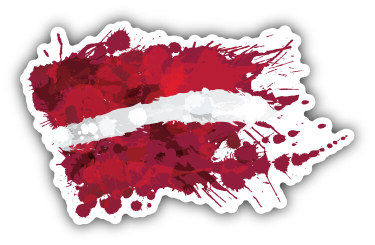 Latvia Flag Grunge Splash Car Bumper Sticker Decal