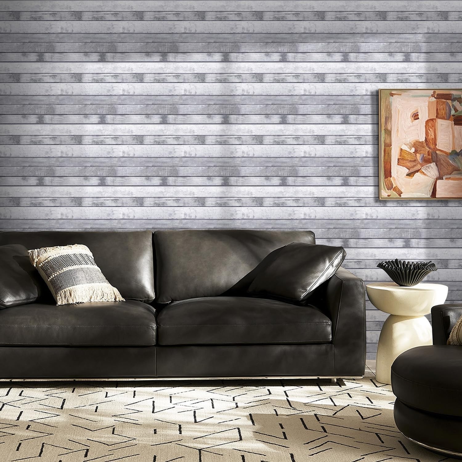 3D Faux Wood Wall Panels, Wood Shiplap Peel and Stick Wall Panels,10 Pcs of 12″X