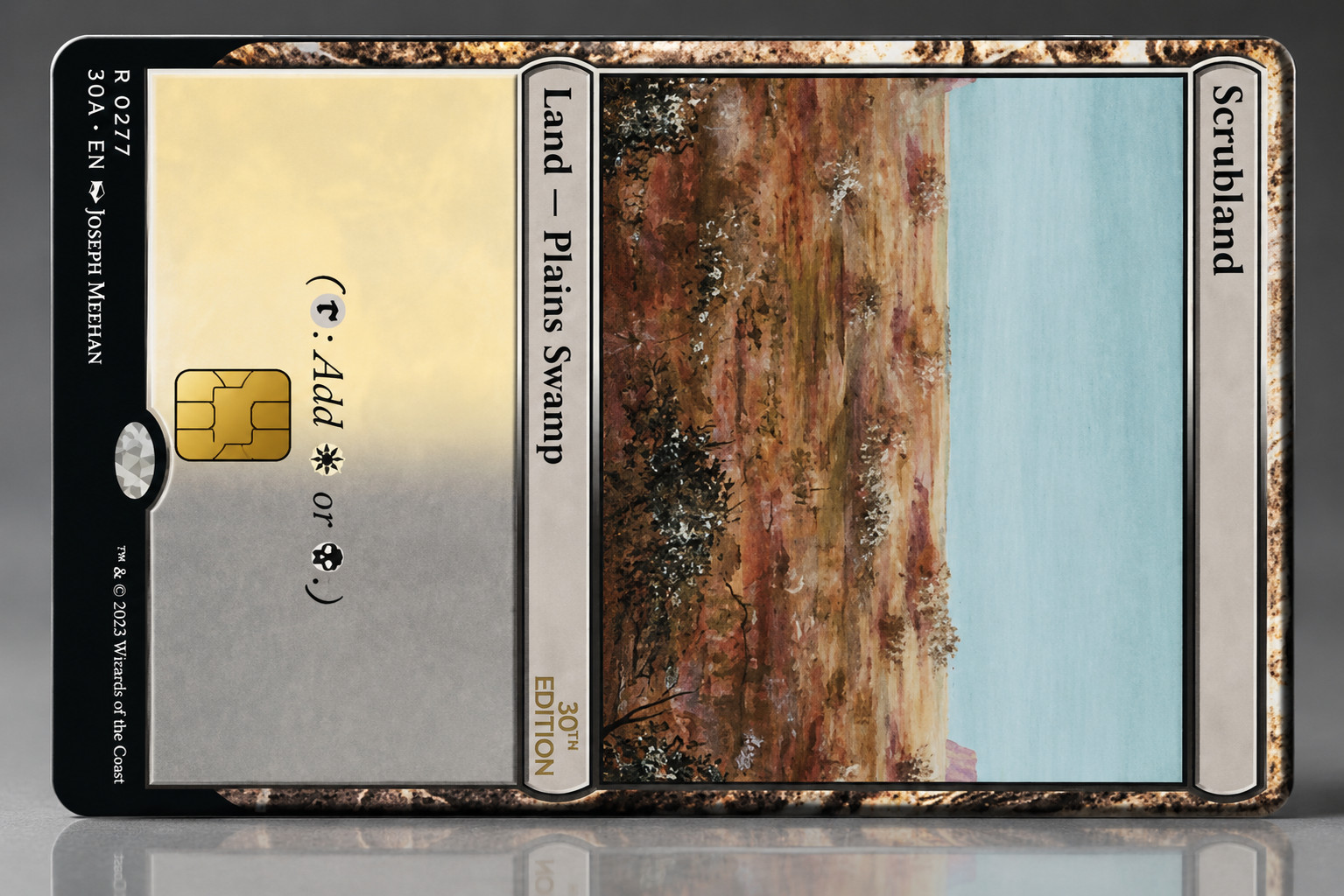 MTG Scrubland Dual Land Credit Card Skin Magic TCG Debit Card Vinyl Sticker