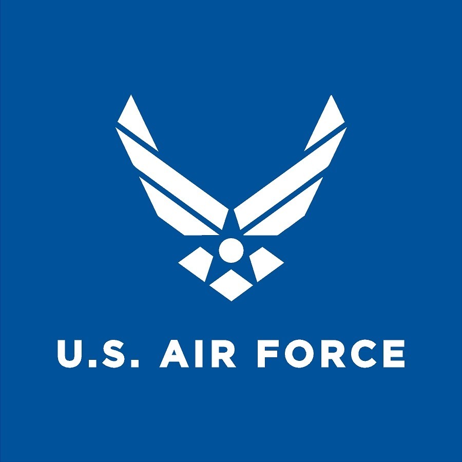 US Air Force 3M Premium Gloss White Cut Vinyl Logo (no background) 4.5″ x 3.5″