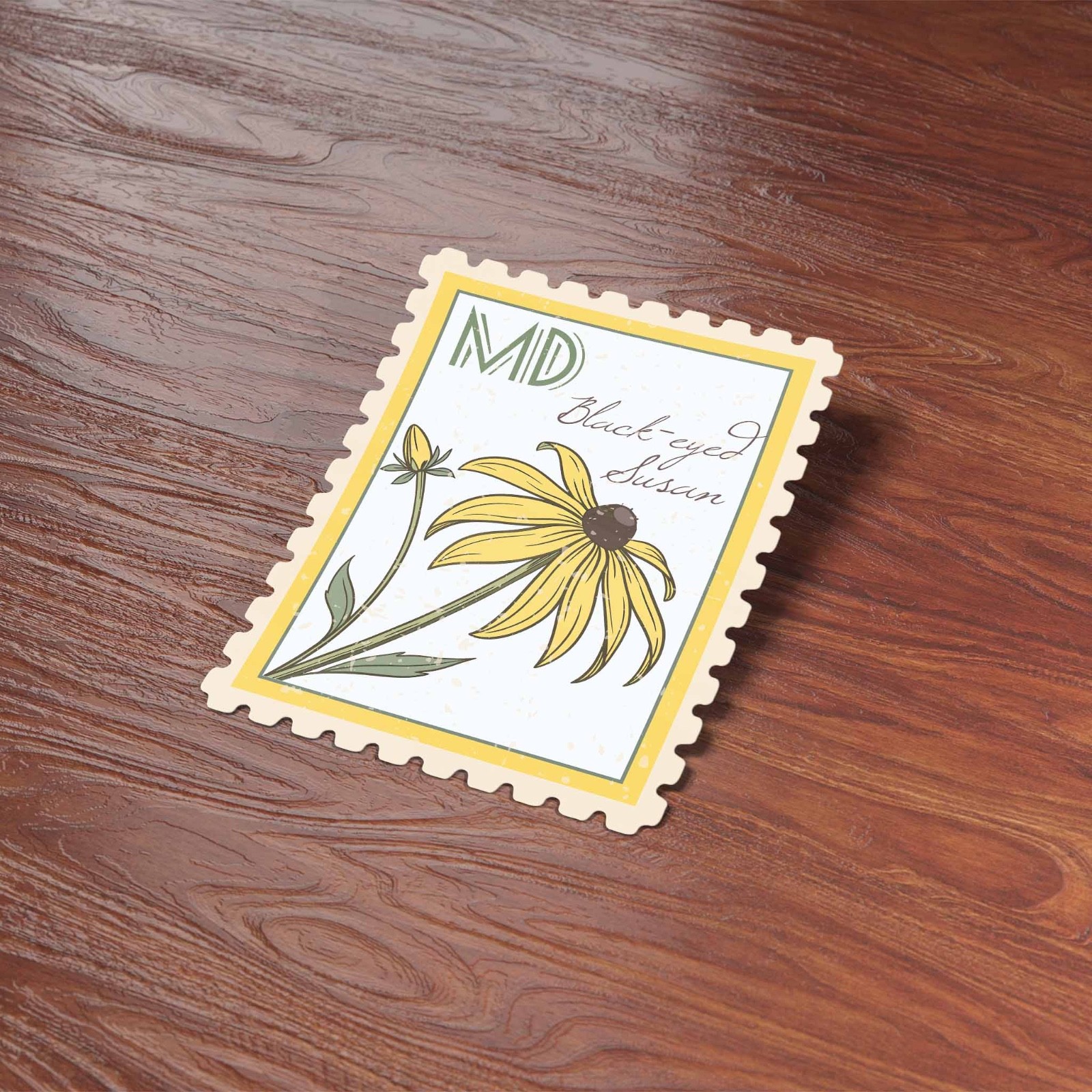 Maryland State Flower Black-Eyed Susan Sticker – Stamp Decal