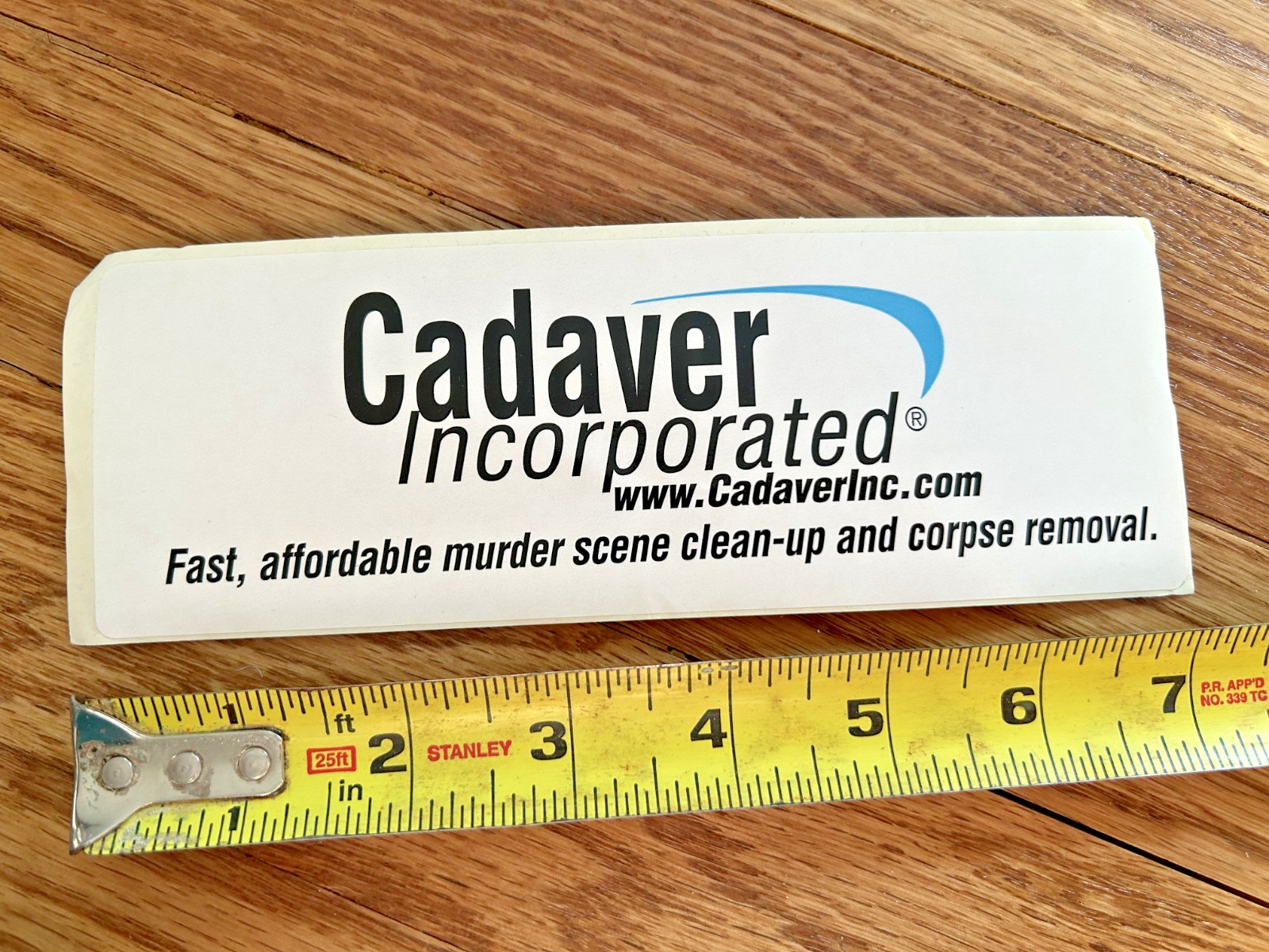 Cadaver Inc. Promo Sticker Original Vintage Earache 7.25″ x 2.5″ Death Metal