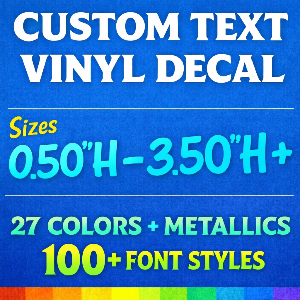 Custom Text Vinyl Lettering Sticker Decal Window Trailer Business Car Name Boat!