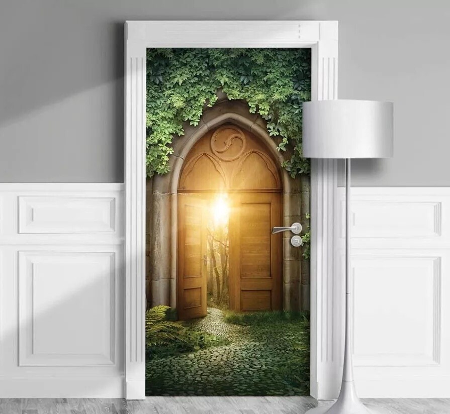 Fairy Portal Door Wrap Decal, Laminated Sticker, Cover, Peel’n’Stick