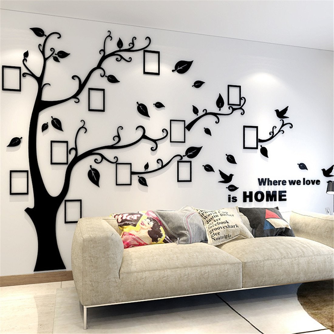 3D Tree Wall Stickers DIY Photo Frame Murals Black
