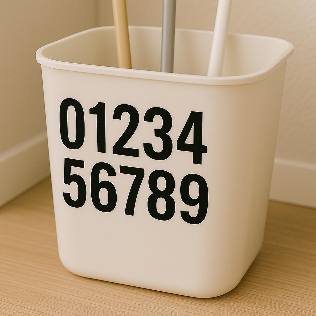 8 Sheets Waterproof Black 1.5 Inch Number Decals 0-9, Outdoor Vinyl Self-Adhesiv