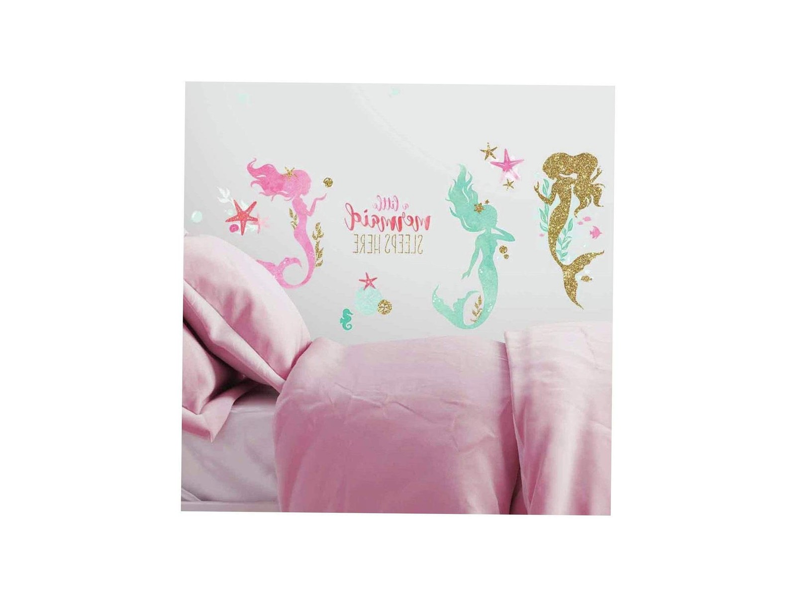 RMK3562SCS Mermaid Peel and Stick Wall Decals With Glitter