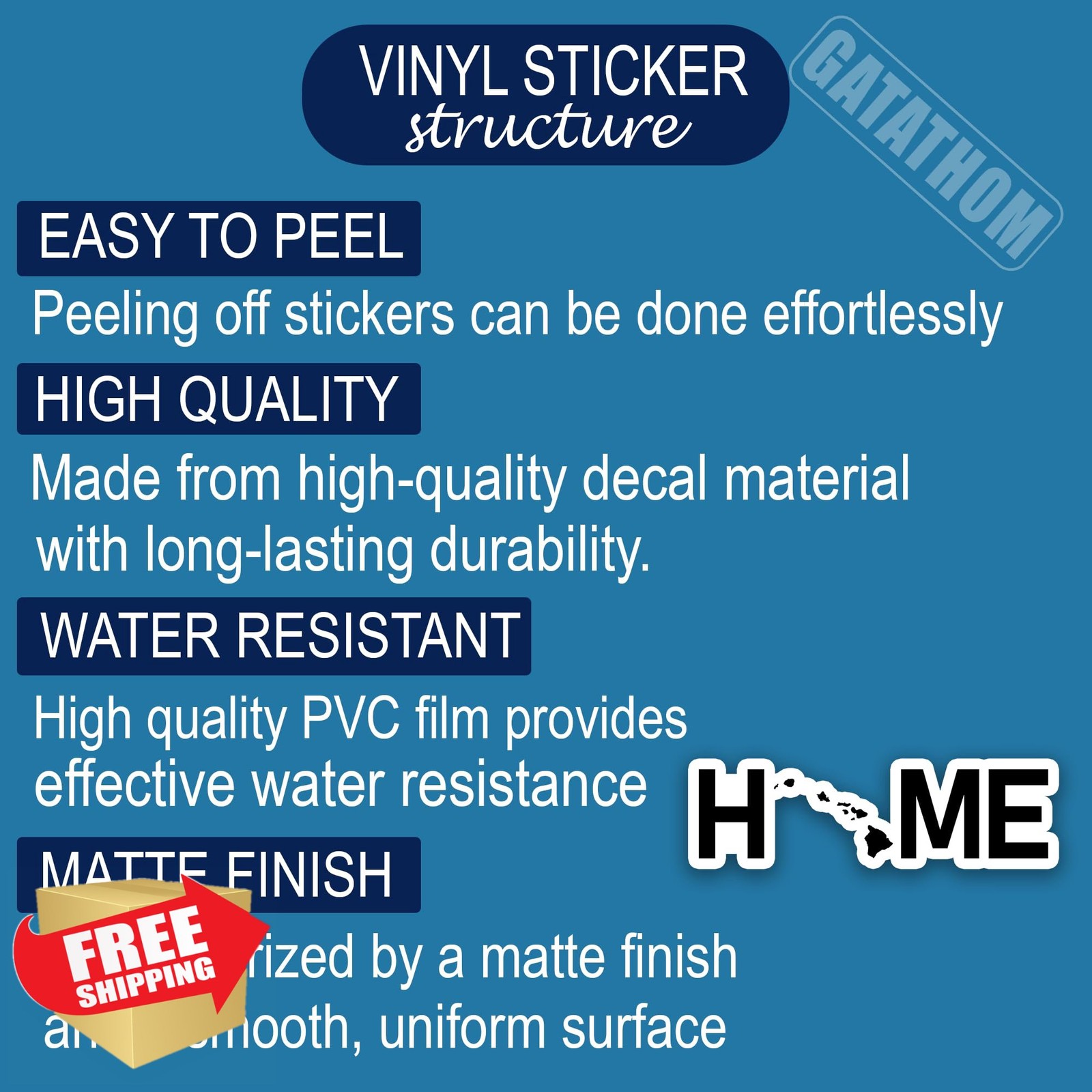 3pc Hawaii Map Sticker 3×1″ Waterproof Vinyl US State Laptop Decal