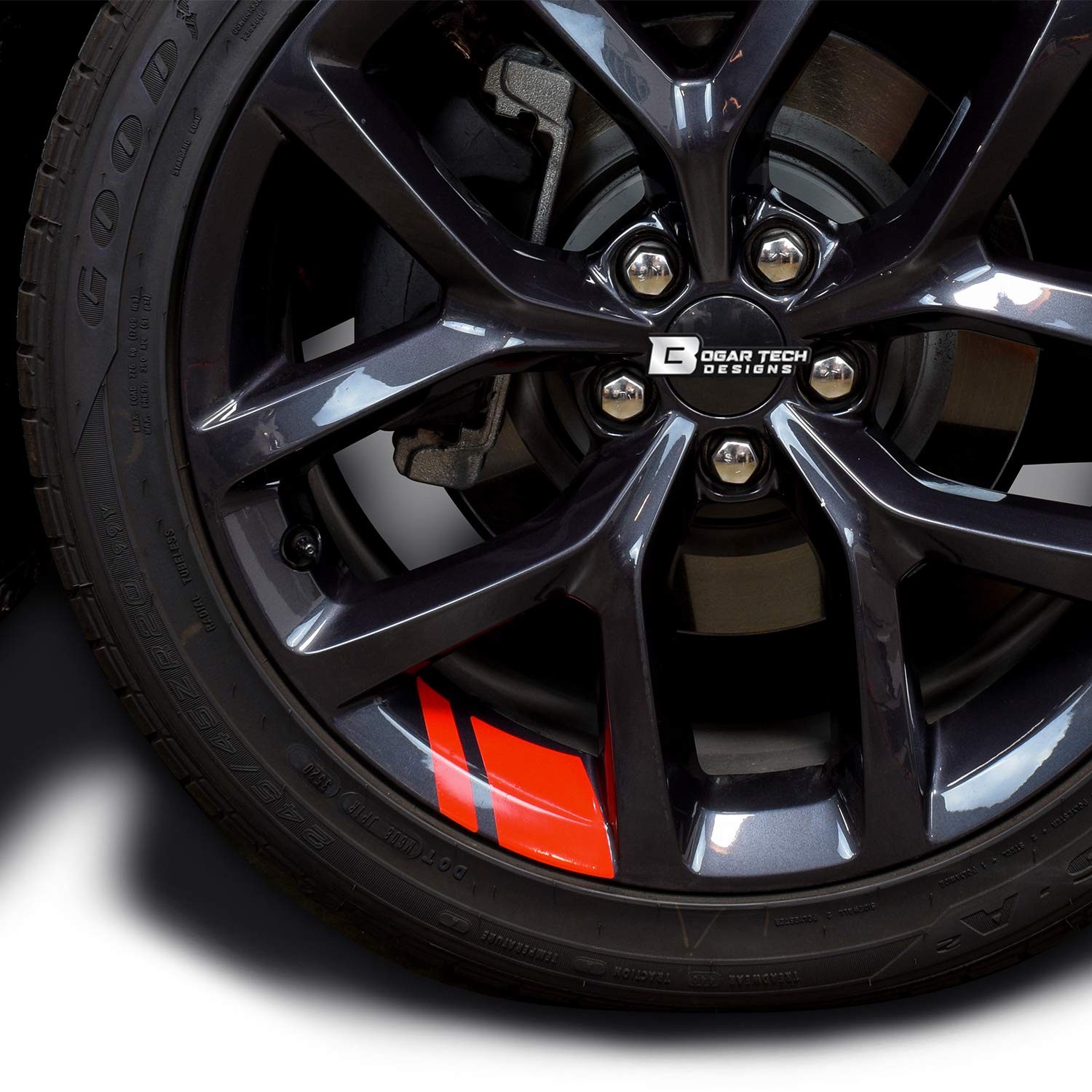 – Wheel Rim Decal Stripes for 18″ – 20″ Wheels, Gloss Red