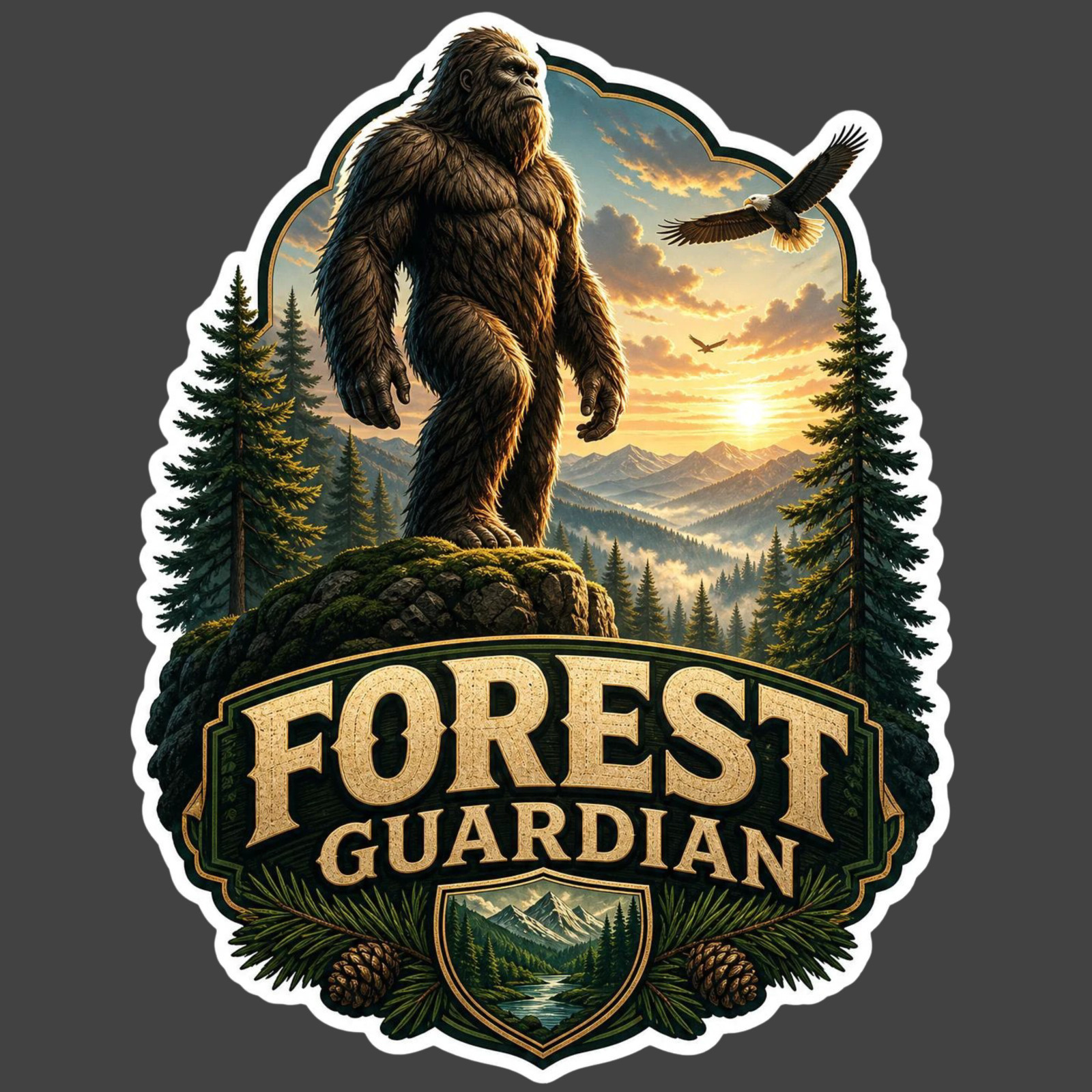 Bigfoot Sticker Vinyl Decal Forest Guardian Sasquatch Wildlife Art Gift