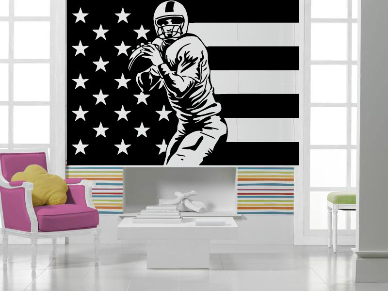 Wall Stickers Vinyl Decal Football Wide Receiver Quarterback Sport Decor z835