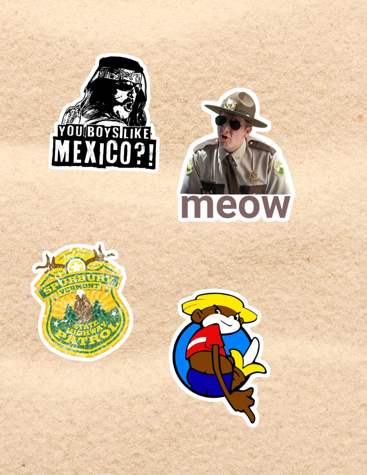 Super Troopers 2000’s Movie 4pc Sticker Pack
