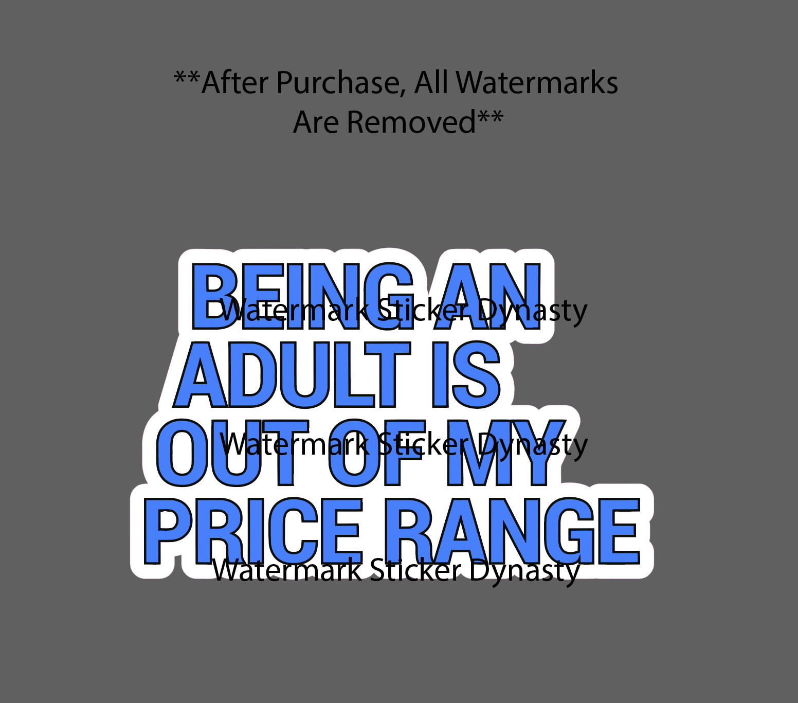 Being An Adult Is Out Of My Price Range Sticker Waterproof Decal Quote Gift NEW