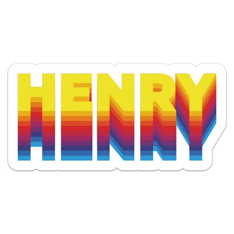 Rainbow Henry Name – Car Bumper Sticker Vinyl Art Decal