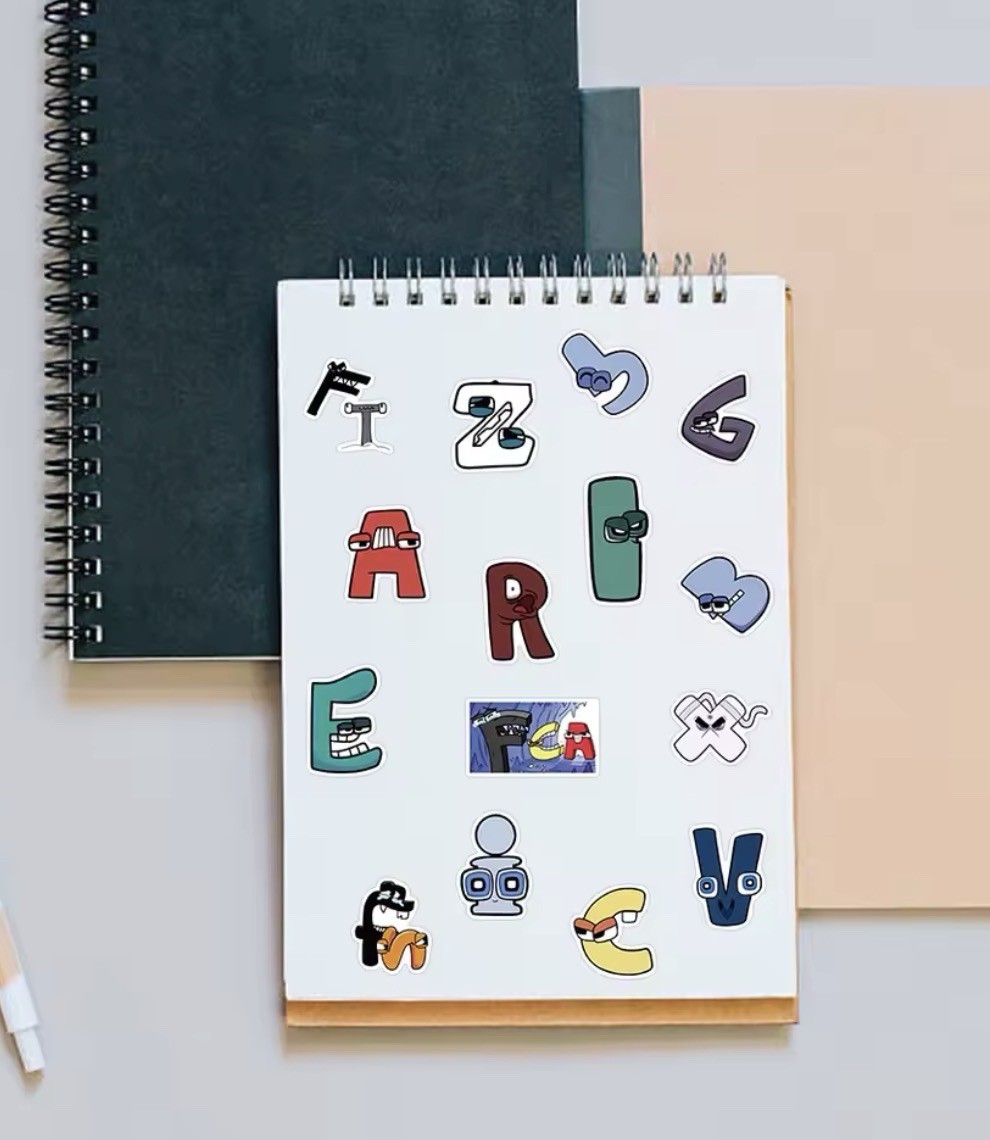 Letter Style Stickers 50pk Alphabet Funny Face Mix Matte Stickers FREE SHIPPING