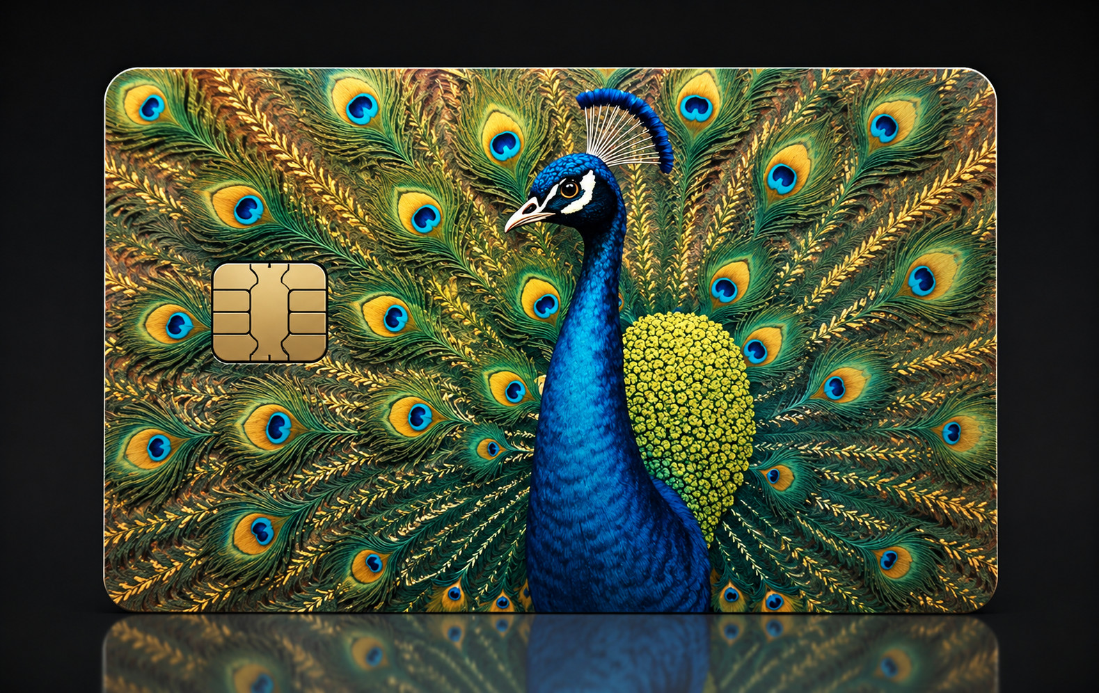 Blue Peacock Feather Display Debit Card Skin Vinyl Card Wrap