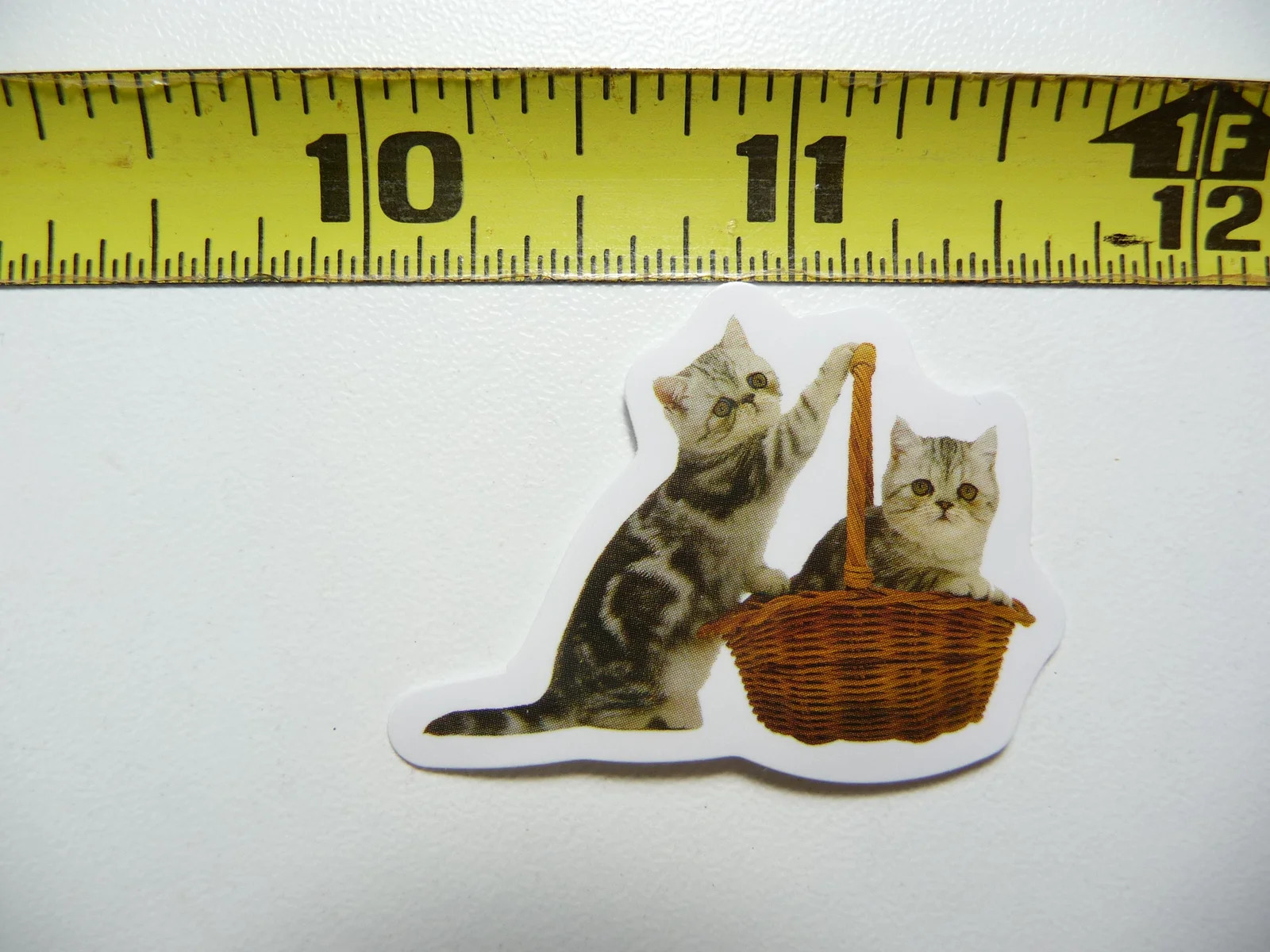 FUNNY CAT KITTEN SMALL STICKER DECAL COUPLE BASKET PET FELINE FUNNY