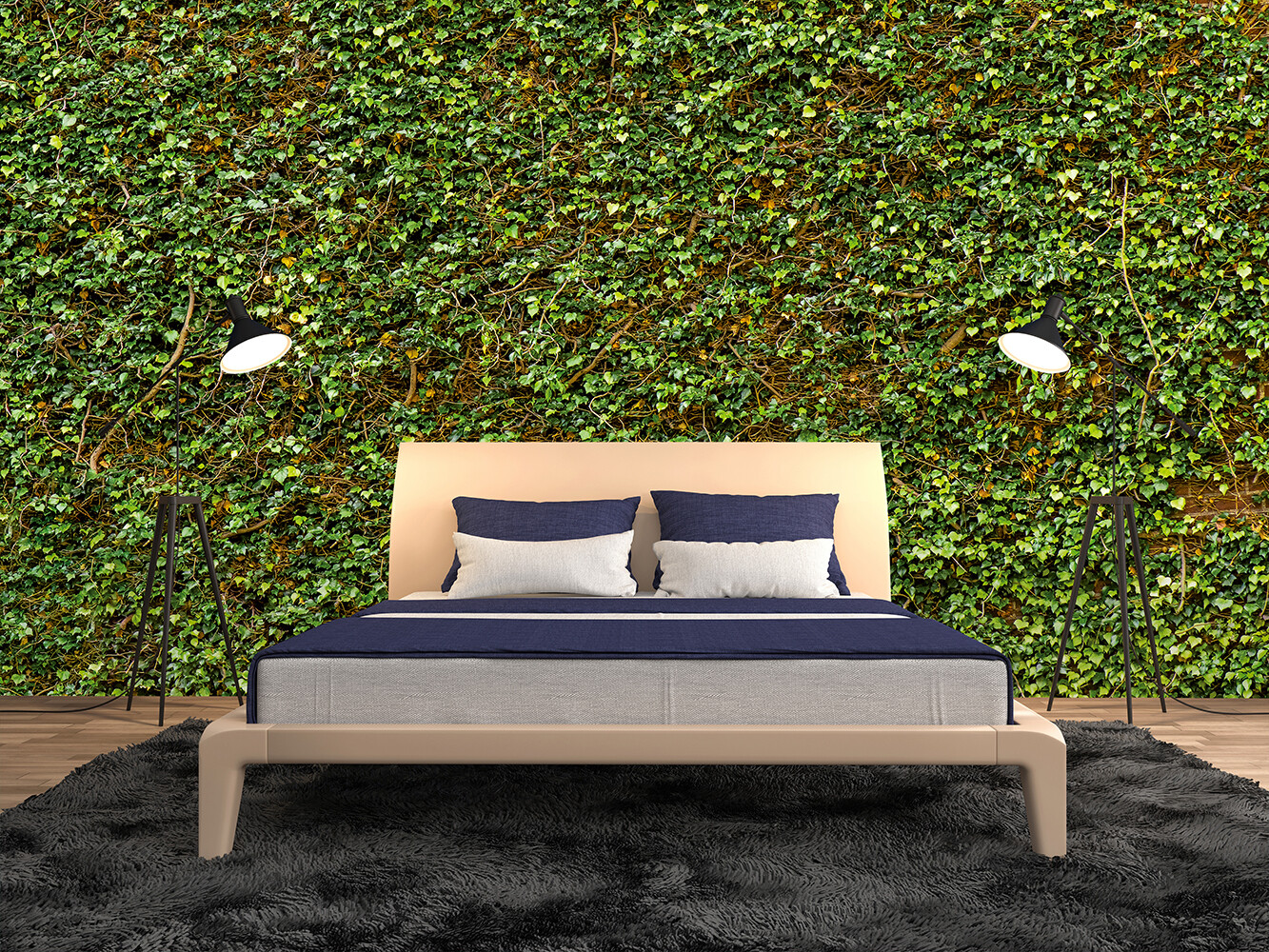 Climbing IVY Wallpaper 144″x100″ Removable Wall Mural Plant Green Grass Backdrop