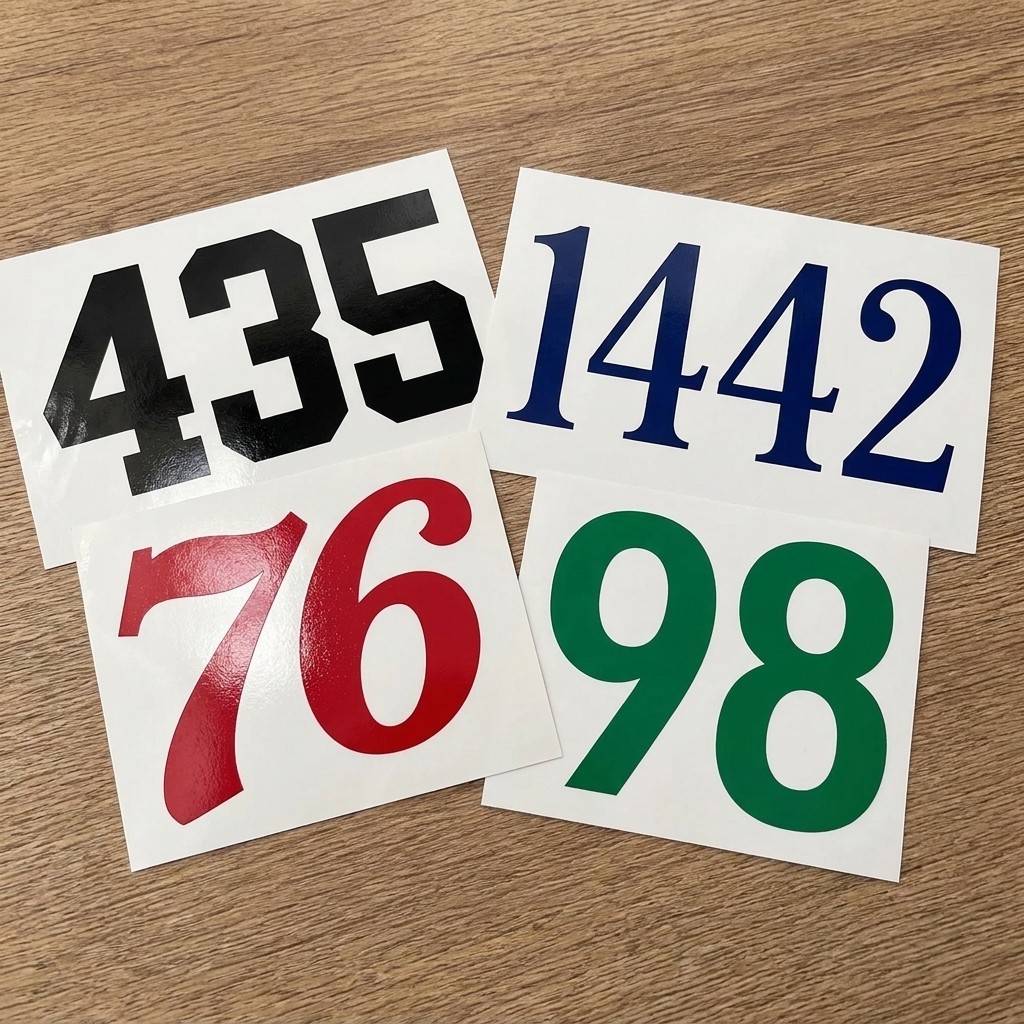 Custom Vinyl Number Decal Personalized Numbers Sticker Choose Size & Color