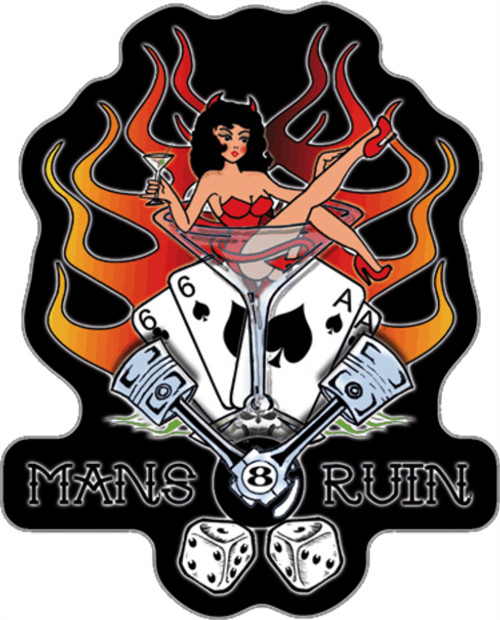 Man’s Ruin – Sticker – 4″ x 3 1/4″