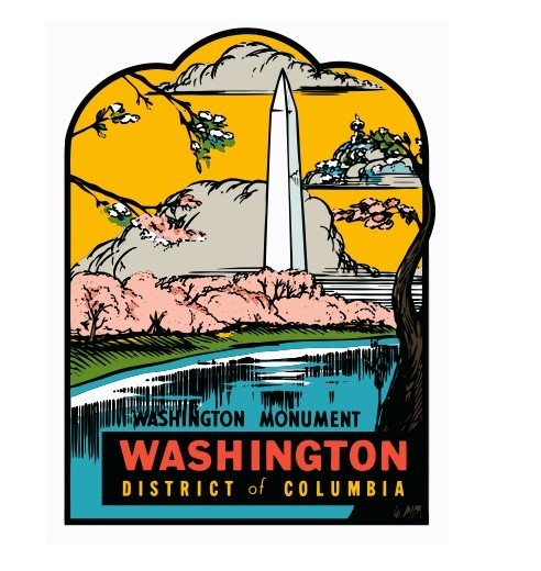 Washington DC Vintage Style Sticker Decal R8853