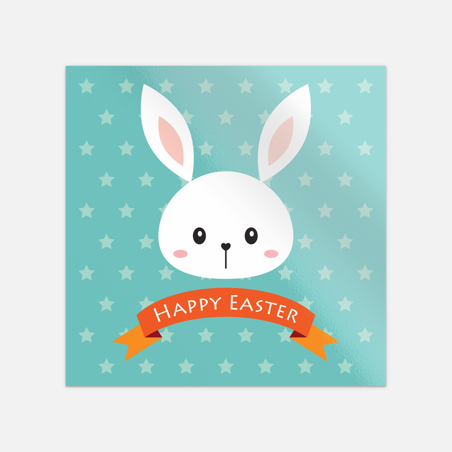 Happy Easter Bunny Head Stars Vinyl Sticker Decal