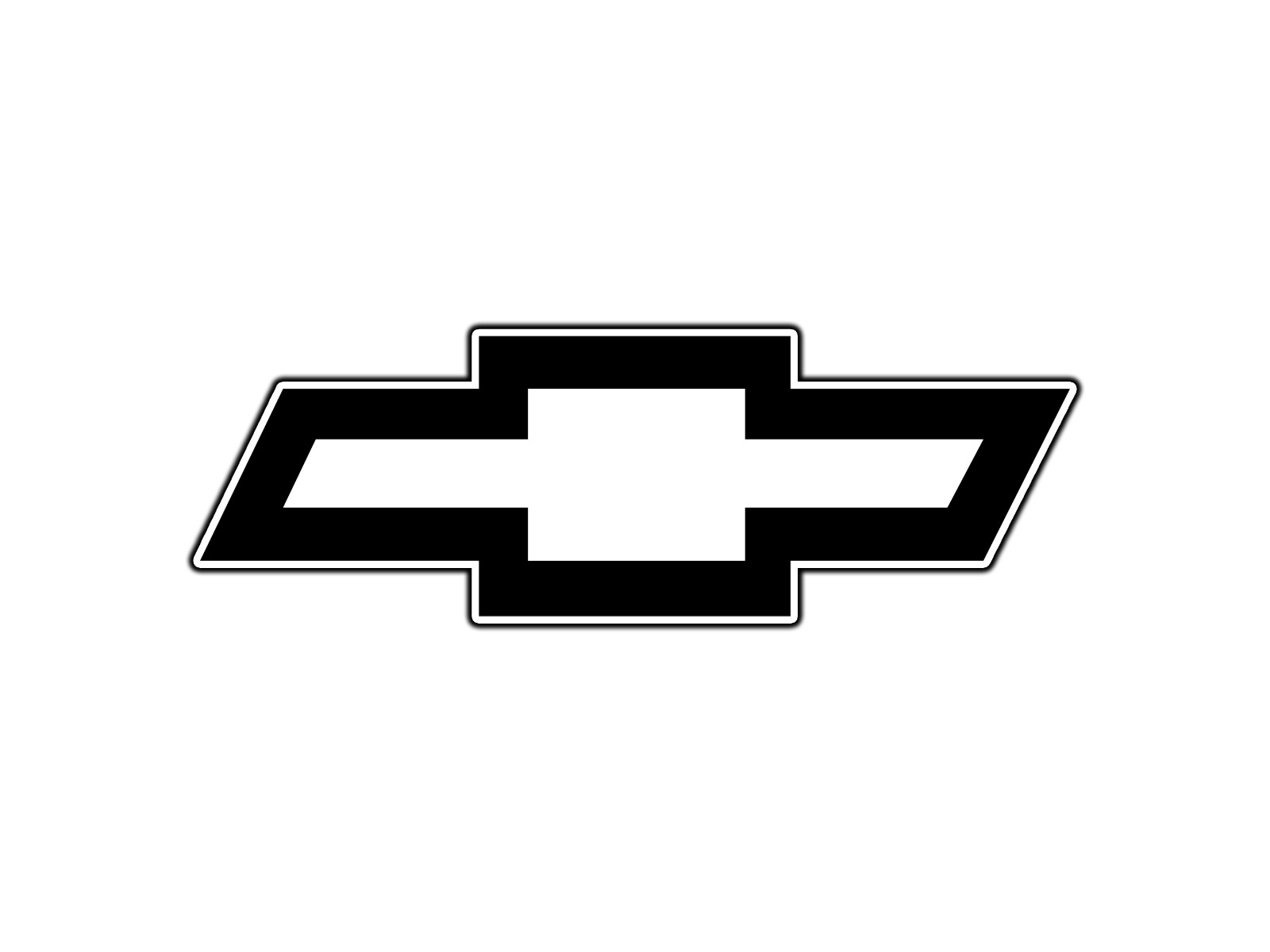 #0693 Chevy Chevrolet Black And White Logo Waterproof Vinyl Sticker Die-Cut